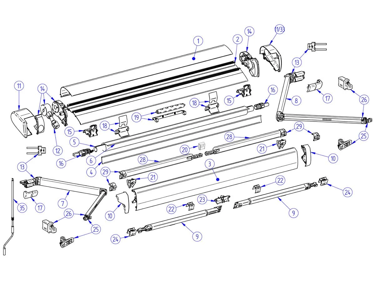 Thule Omnistor Set Binnenkappen & Opdraaimechanisme 6300 4 Thule Omnistor Set Binnenkappen & Opdraaimechanisme 6300 - Afbeelding 2