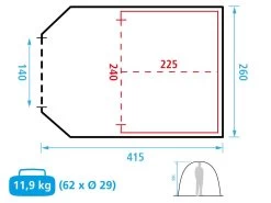 Obelink Benidorm 4 CoolDark Tunneltent -Wildernis Kampeer Winkel 576613 576613 images other obelink benidorm 4 blue afb7 2 ecommerce