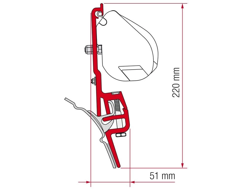 Fiamma F45/F35 Adapter VW T4 Brandrup - Afbeelding 2