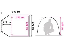 Obelink Shelter 4 CoolDark Koepeltent 13 Obelink Shelter 4 CoolDark Koepeltent -Wildernis Kampeer Winkel obelink shelter 4 cooldark floor plan ecommerce f6e0